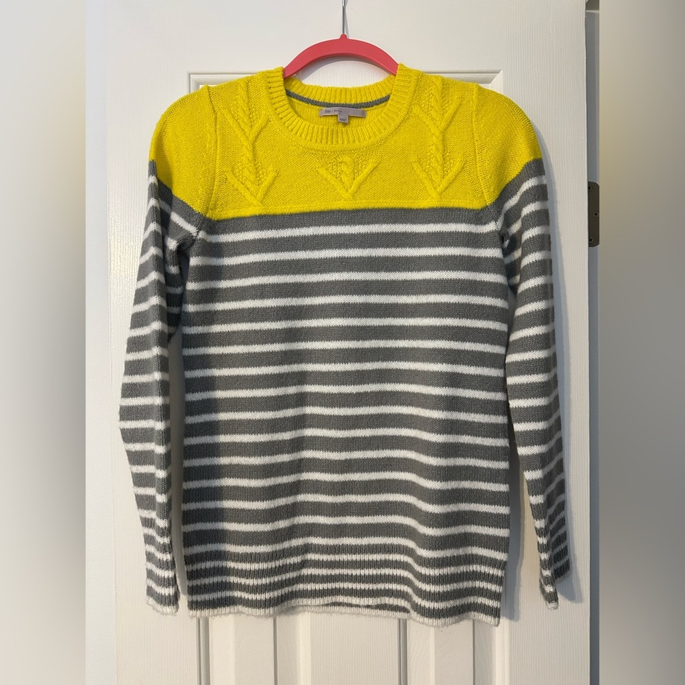 Yellow and Gray Striped Sweater